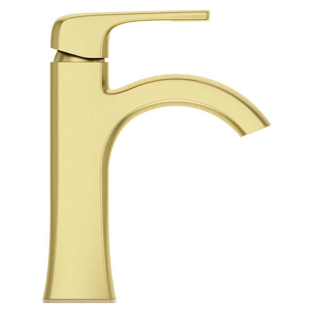 Brushed Gold Single Handle High Arc Bathroom Faucet