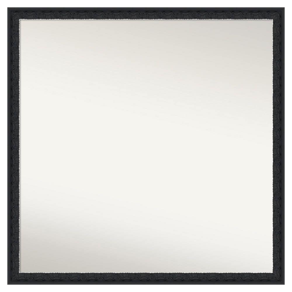 Bethany Black 28 in. x 28 in. Non-Beveled Traditional Square Wood Framed Bathroom Wall Mirror price history on PriceWatchPro