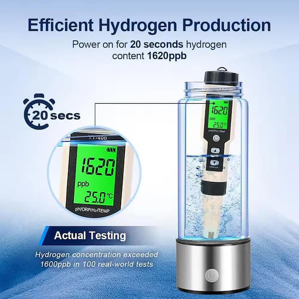 Anqtovp 16 oz. Hydrogen Water Bottle Generator 2pack Glass Cup SPE