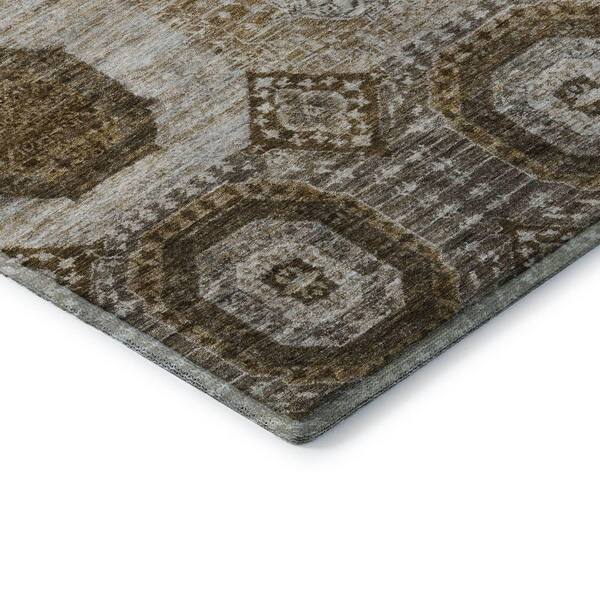 Mayfield Premium Machine Washable Abstract AMF1926 Brown 10 ft. x 14 ft. Area Rug
