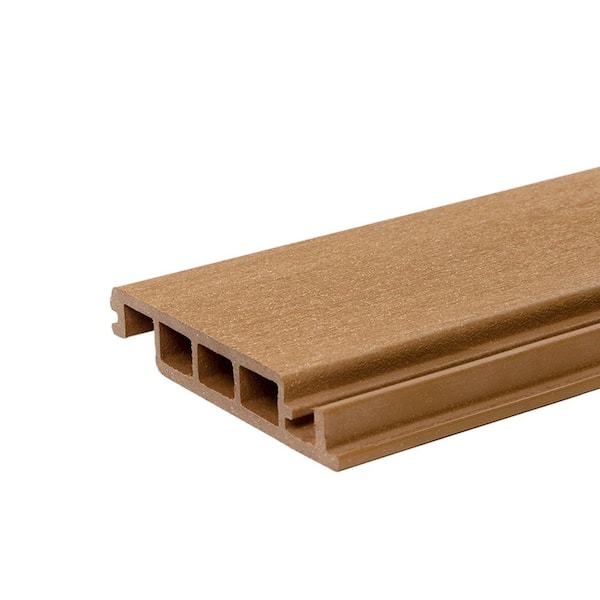 Water-Shedding 1 in. x 6 in. x 12 ft. Cedar Interlocking Composite Deck Board