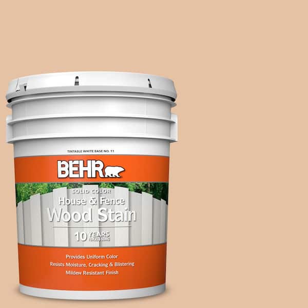 BEHR 5 gal. #260E-3 Pueblo Sand Solid Color House and Fence Exterior Wood Stain