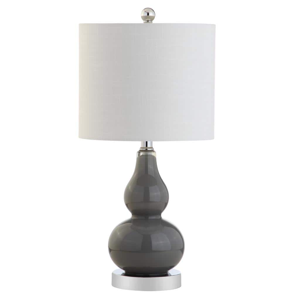 Ava Modern Mini LED Table Lamp with White Linen Shade