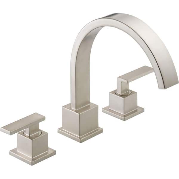 Delta Vero 2-Handle Deck-Mount Roman Tub Faucet Trim Kit Only in Stainless (Valve Not Included)