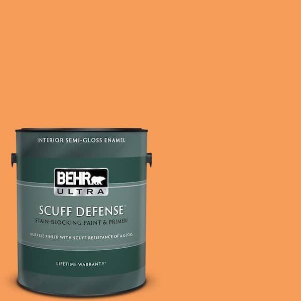BEHR ULTRA 1 gal. #P220-6 Bergamot Orange Extra Durable Semi-Gloss Enamel Interior Paint & Primer