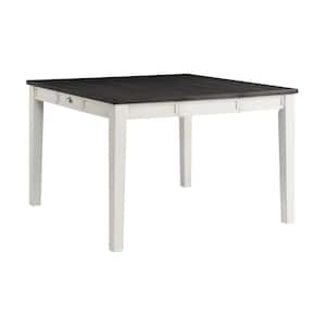 Jamison 36" W Rectangular Two Tone Counter Height Dining Table with Storage in Grey Acacia Seating Capacity up to 6