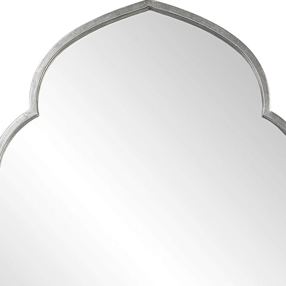 Elegant Full-Length Moroccan Style Wall Mirror in Soft Silver and Gold