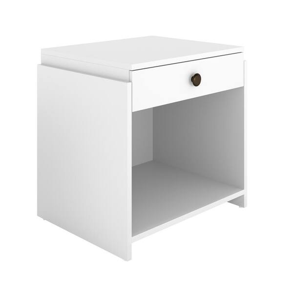 Boyd Sleep Sydney Top Drawer Cubby Style White Nightstand AMSWH660NT