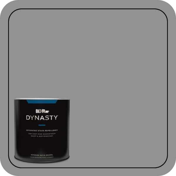 BEHR DYNASTY 1 qt. #N520-4 Cool Ashes One-Coat Hide Satin Enamel Interior Stain-Blocking Paint and Primer
