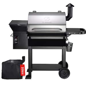 1060 sq. in. Pellet Grill and Smoker in Stainless Steel with Grill Cover Included