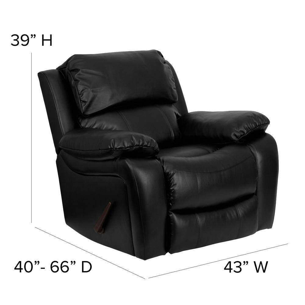 Black Leather Recliner with Spot Detailing