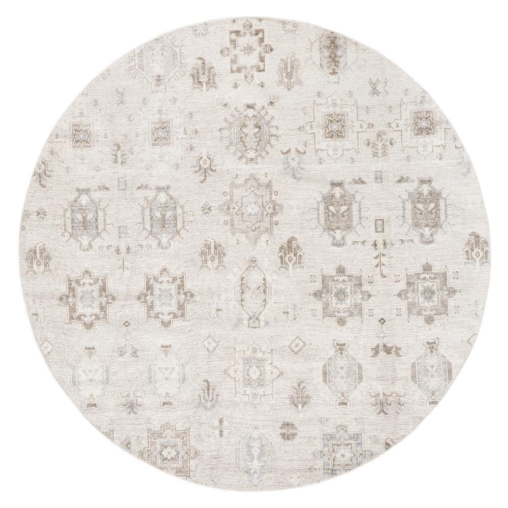 nuLOOM Krystin Machine Washable Distressed Beige 8 ft. x 8 ft. Indoor