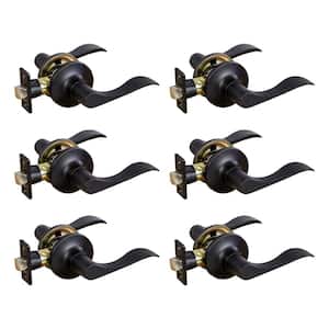 Stratford Matte Black Passage Hall/Closet Door Handle (6-Pack)