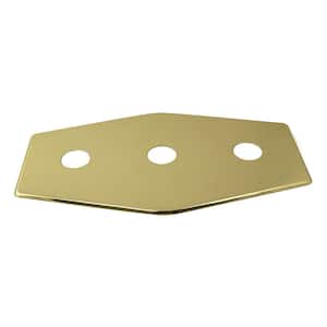 Three-Hole Remodel Cover Plate for Bathtub and Shower Valves, Polished Brass