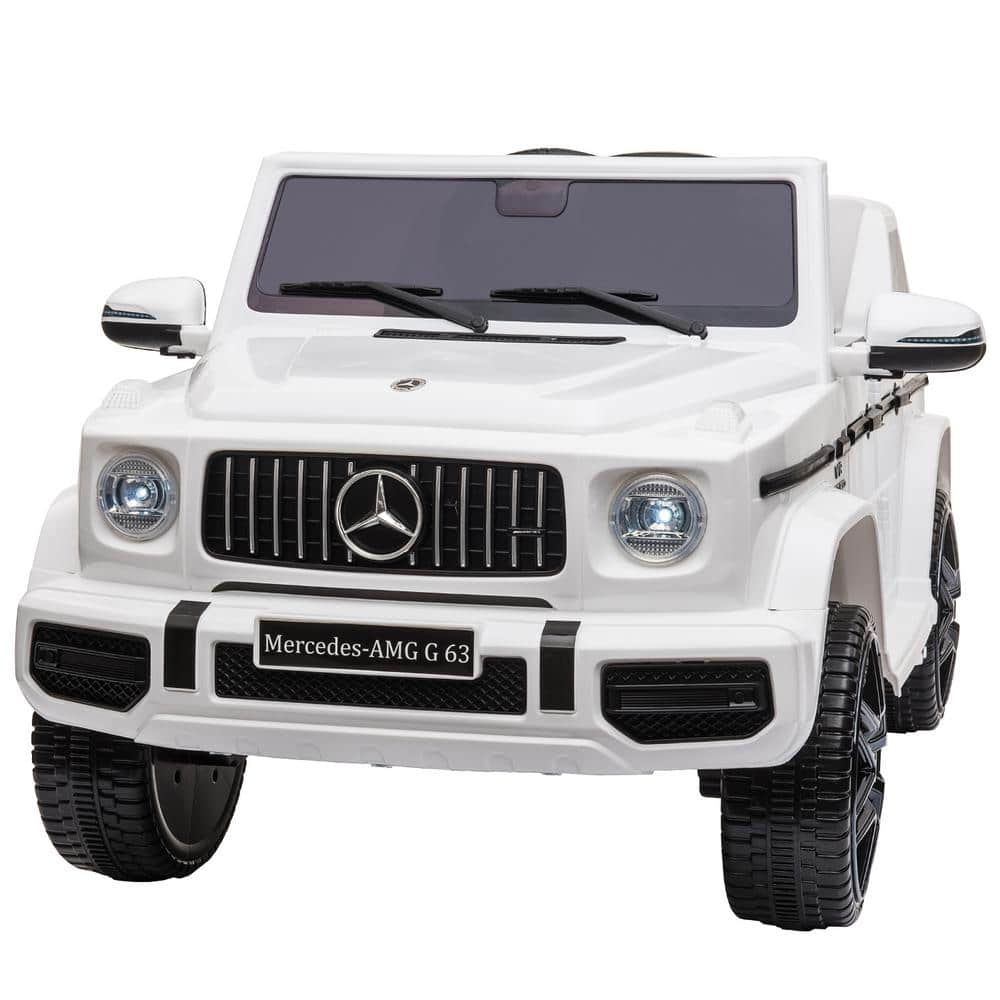 TOBBI Kids Ride on Car with Remote Control 12-Volt Licensed Mercedes Benz AMG G63 Electric Vehicle, White, Whites -  THP0078