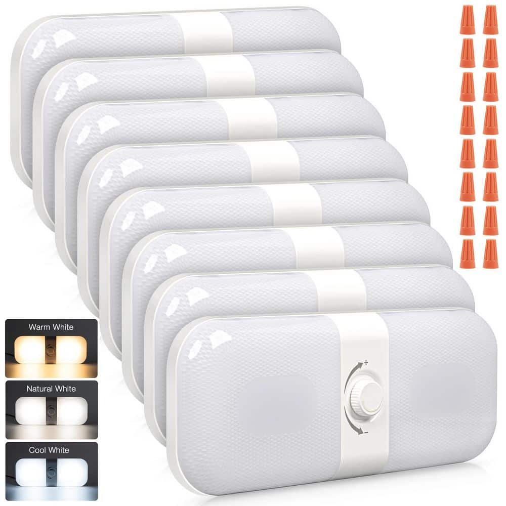 RV Ceiling Dome Light 3 Color Temperature Switch Stepless Dimming 12V LED Fixture Interior Lighting 8 Pack price history on PriceWatchPro