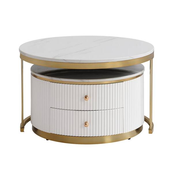 【新品未使用】H&O SC BRIDGING TABLE 25 OD Modern Storage Side End Table with 2 Drawers - Gray | BJ's