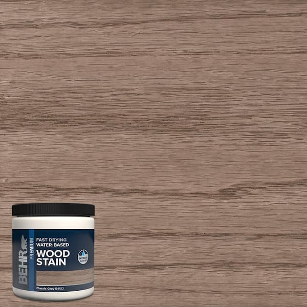 BEHR 8 oz. TIS-512 Classic Gray Transparent Water-Based Fast Drying Interior Wood Stain