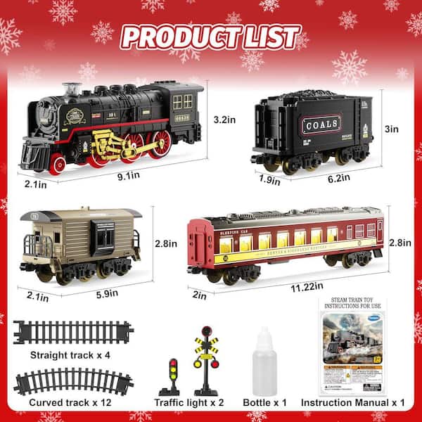 32.36 in. Battery Operated Christmas Train Set TN0359 - The Home Depot