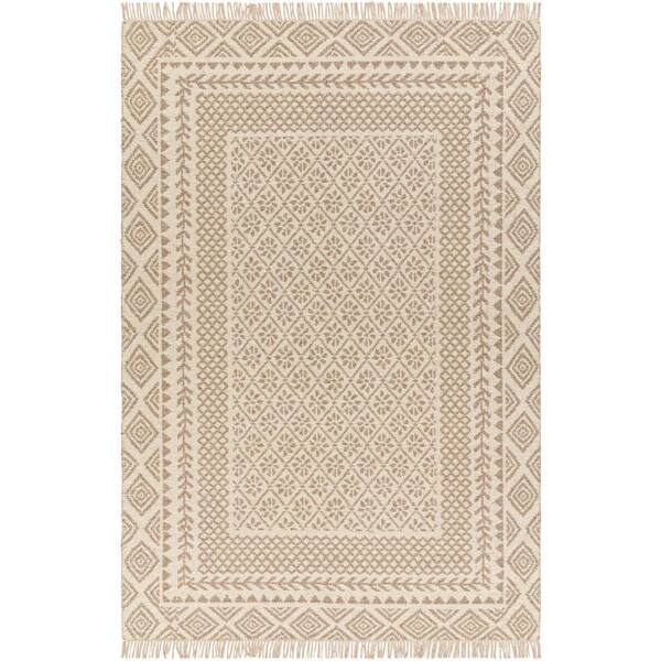 Livabliss Mardin Tan Border 9 ft. x 12 ft. Indoor Area Rug