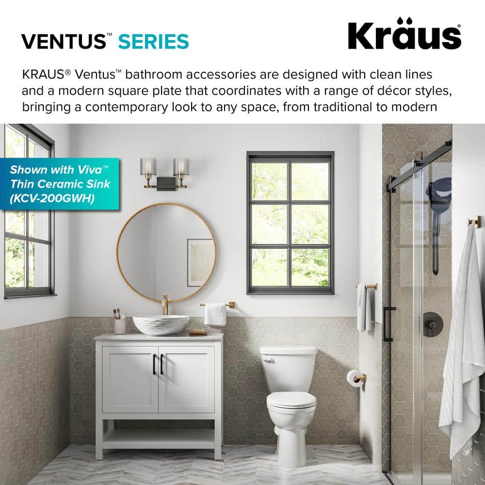 Ventus 24-Inch Brushed Gold Wall Mounted Towel Bar