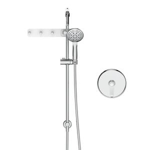 6-Spray Wall Mount Handheld Shower Head 1.8 GPM with Storage Hook in Chrome