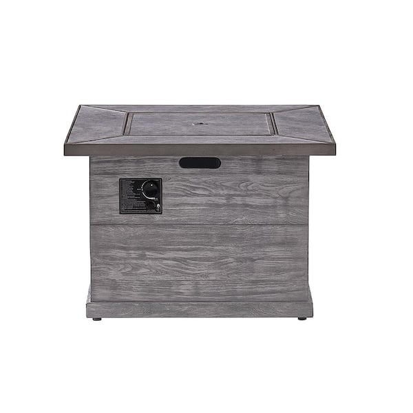 OVE Decors Patterson 34.6 in. x 23.6 in. Square MGO and Liquid Propane Fire Pit in Distressed Grey