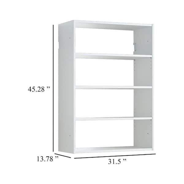 Benjara Vedz 31.5 in. W x 13.78 in. D White Melamine Wall Mount
