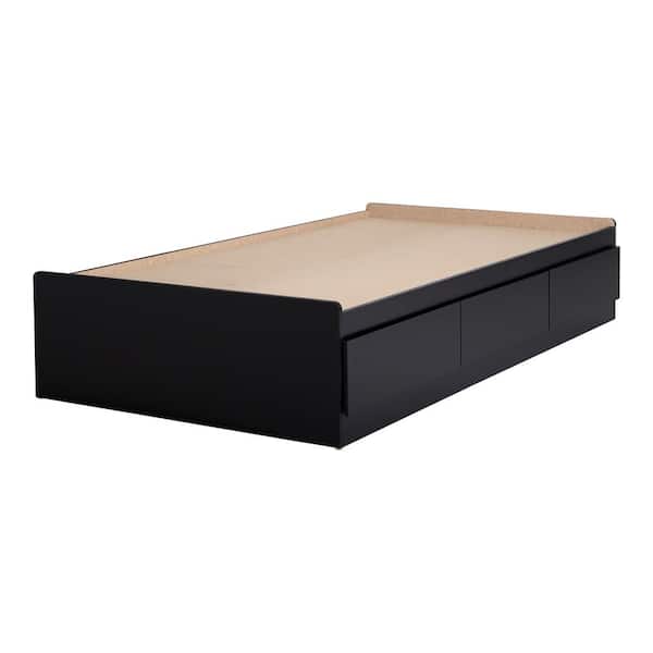 South Shore Fusion Mates Bed with 3-Drawers, Pure Black