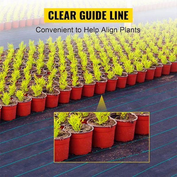 Unbranded - 13 ft. x 108 ft. 5 oz Heavy Duty Weed Barrier Woven PP Fabric, High Permeability Ground Cover, Weed Blocker Mat, Black