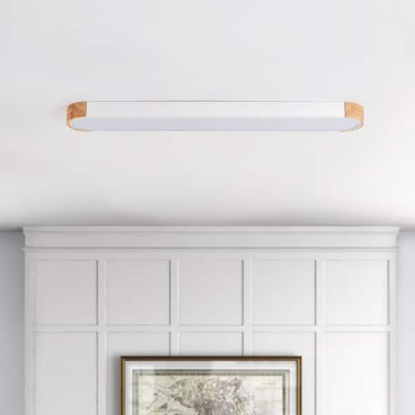 aiwen 37.4 in. 46-Watt Modern White Integrated LED Flush Mount