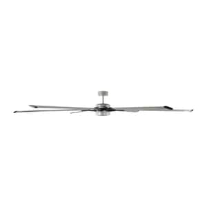 Loft 96 in. Integrated LED Indoor/Outdoor Painted Brushed Steel Ceiling Fan with Aluminum Blades, DC Motor and Remote