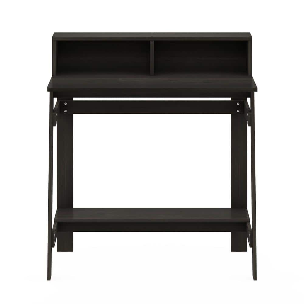 Espresso A-Frame Computer Desk with Hutch and Drawer