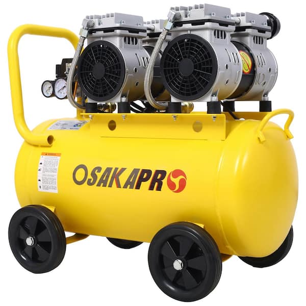 2.5 HP 151 PSI Silent Air Compressor 13 Gallon, Oil-Free, Portable Electric Air Compressor with Automatic Drain Valve