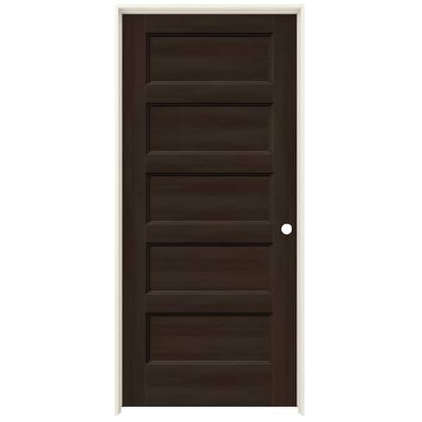 JELD-WEN 36 in. x 80 in. Conmore Espresso Stain Smooth Solid Core Molded Composite Single Prehung Interior Door