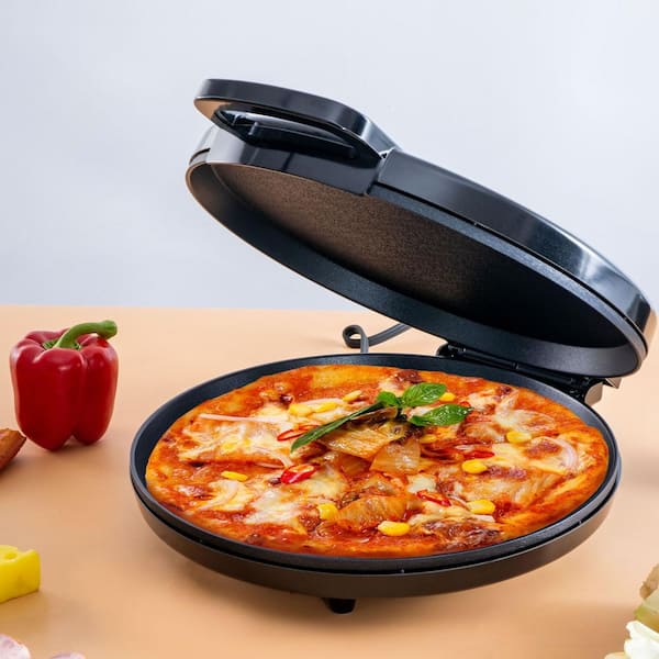 Courant Pizza Maker 12 inch Pizzas Machine, Newly improved Cool-touch  Handle Non-Stick plates Pizza oven & Calzone Maker, Electric Countertop  Oven for