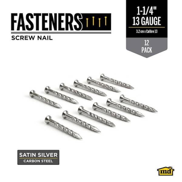 1-1/4 in. 12CT Satin Silver Fasteners Floor Installation Kit for Floor Accessory