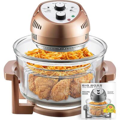 Fritaire Fritaire, Self-Cleaning Glass Bowl Air Fryer, 5 qt. 6 Functions,  BPA Free, Rotisserie/Tumbler, Black Fritaire-01-BL - The Home Depot