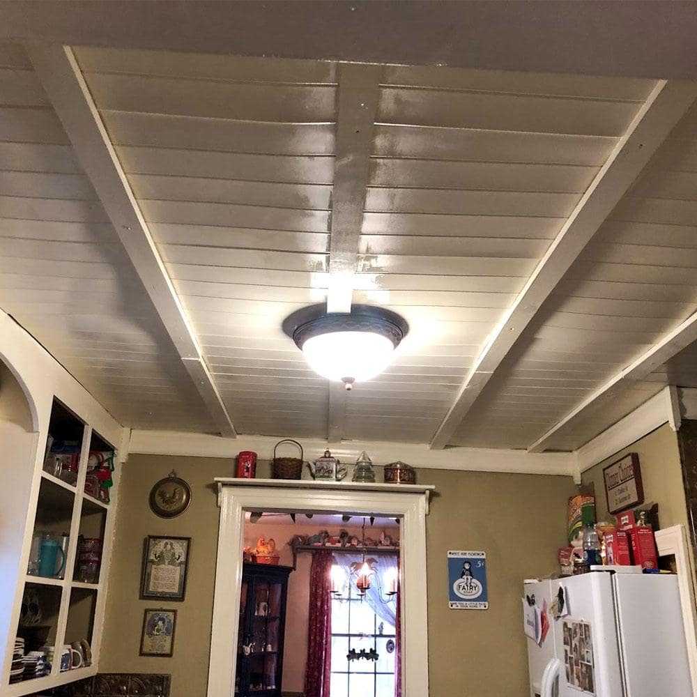 Silver Polystyrene Bead Board Glue-up Ceiling Tile 1.6 ft. x 1.6 ft.