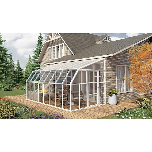 Sun Room 8 ft. x 16 ft. White/Clear Patio Enclosure and Solarium
