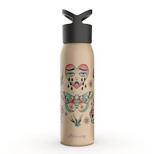24 oz. Flash Sheet Sandstone Reusable Single Wall Aluminum Water Bottle with Threaded Lid