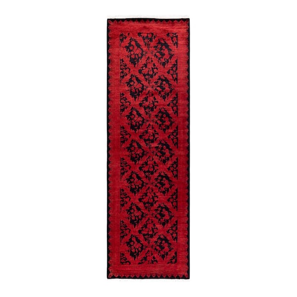 Overdyed Red 2 ft. 5 in. x 7 ft. 1 in. Wool Indoor Area Rug