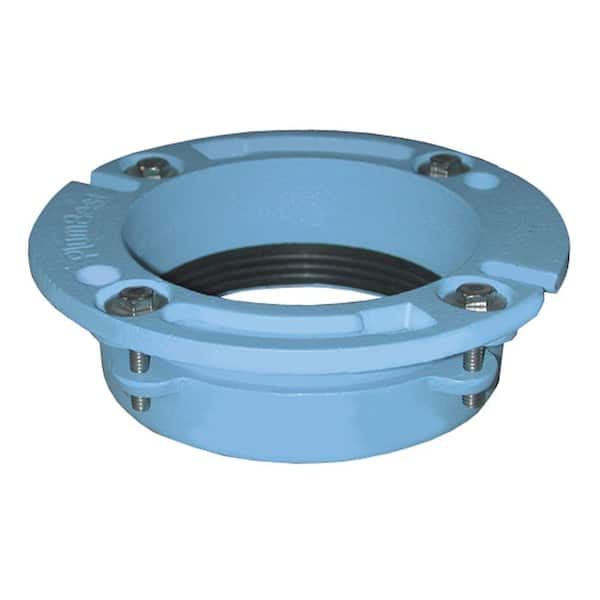 JONES STEPHENS 4 in. x 2 in. No Caulk Code Blue Cast Iron Water Closet (Toilet) Flange for Cast Iron or Plastic Pipe