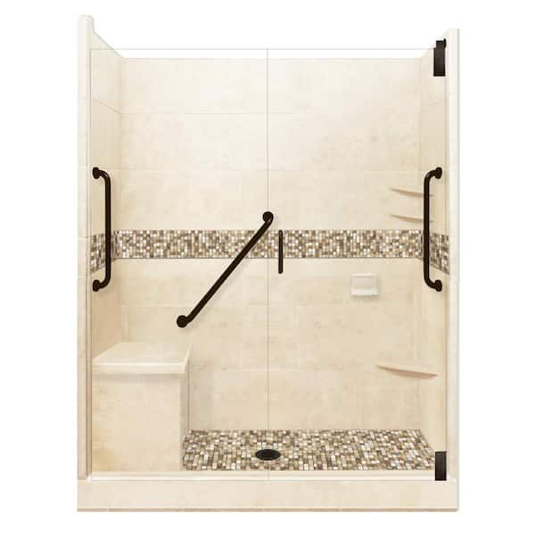 Classic Brown Sugar 60 Alcove Stone Shower Enclosure Kit – American Bath  Factory