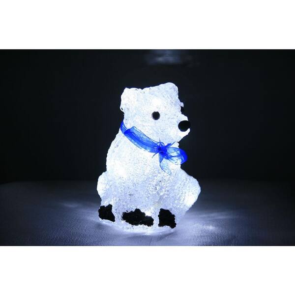 XEPA 8 in. Decorative White LED Polar Bear with Scarf Light