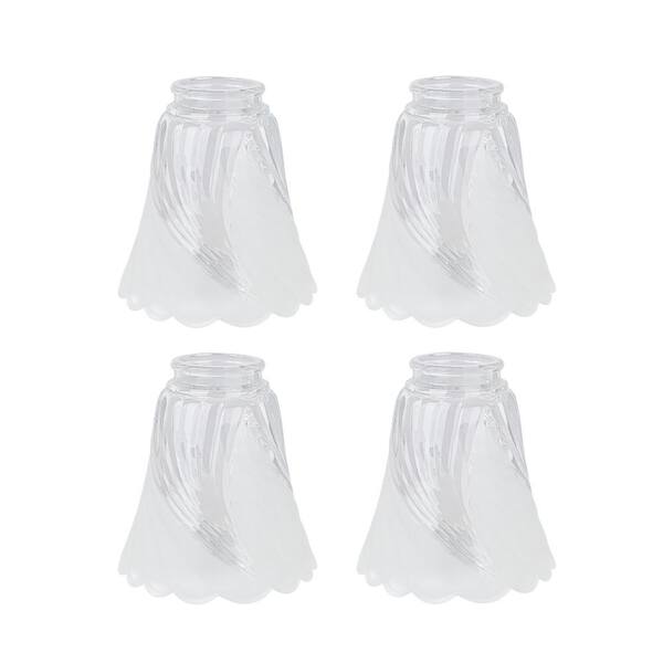 Aspen Creative 23124-4, Frosted & Clear Replacement Glass Shade 2 1 8 Fitter 5 D X 5 1 4 H 4 Pack