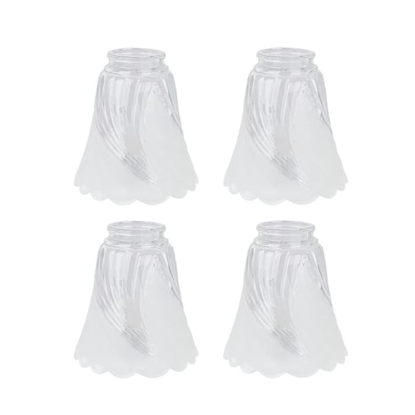 4-7/8 in. Clear and Frosted Ceiling Fan Replacement Glass Shade (4-Pack)