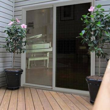 36 in. x 80 in. Adjustable Fit Gray Steel Sliding Patio Screen Door