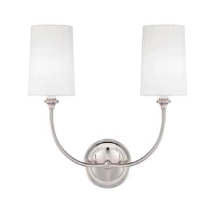 Sylvan 2-Light Polished Nickel Sconce