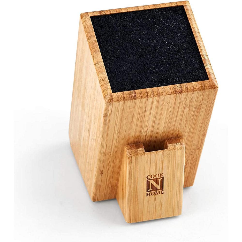 Cook N Home Bamboo Knife Storage Block without Knives, 20 Slot Univers